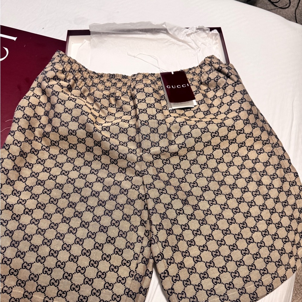 Gucci Tan Monogram Patterned Shorts
